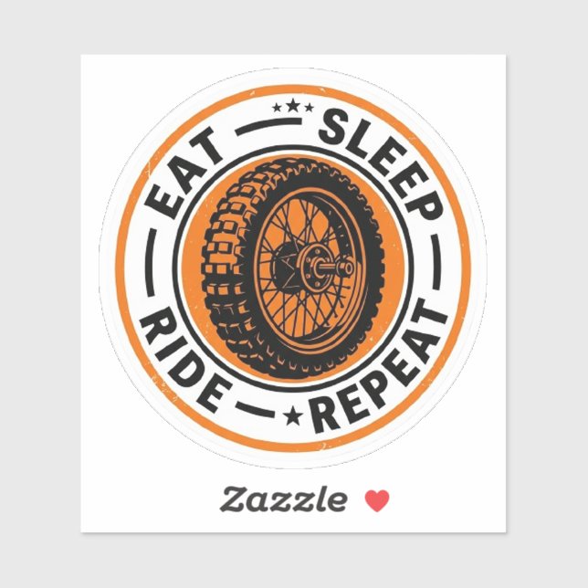 Autocollant Eat Sleep Ride Repeat — Autocollant po (Feuille)