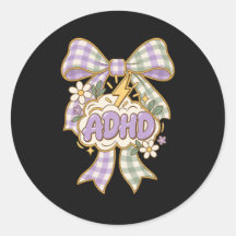 Autocollant éclair cerveau bow boho mignon ADHD