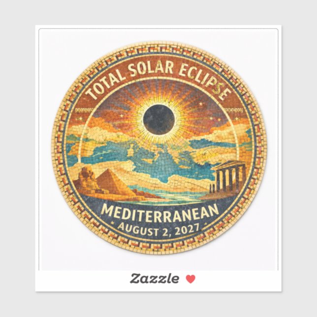 Autocollant Eclipse Totale de Soleil Mosaic 2027 (Feuille)