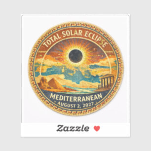 Autocollant Eclipse Totale du Soleil en Mosaïque 2
