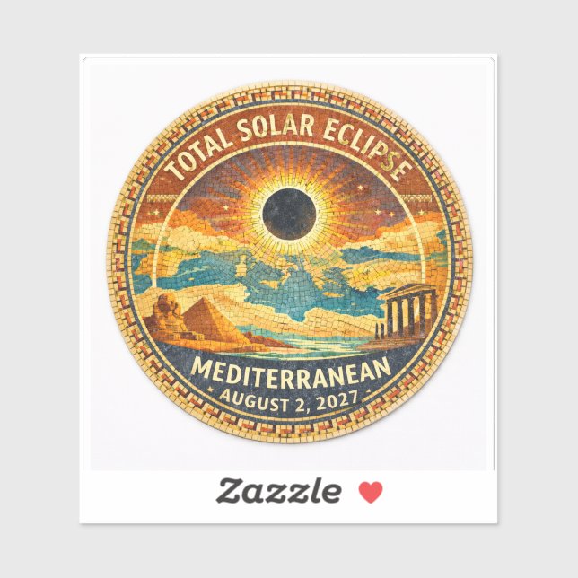 Autocollant Eclipse Totale du Soleil en Mosaïque 2 (Feuille)