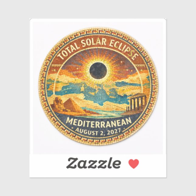 Autocollant Eclipse Totale du Soleil en Mosaïque 2 (Feuille)
