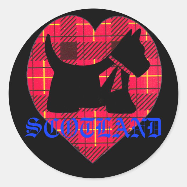 Autocollant écossais Westie Tartan (Devant)