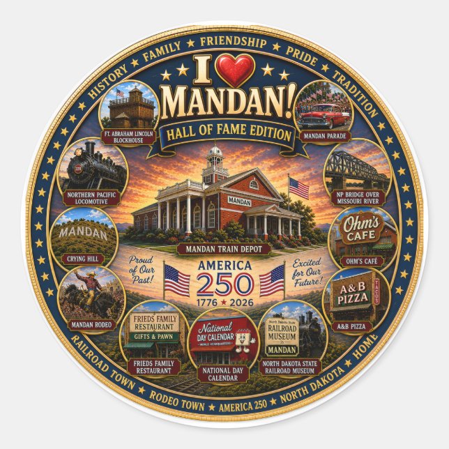 Autocollant "Édition Legacy de Mandan". (Devant)