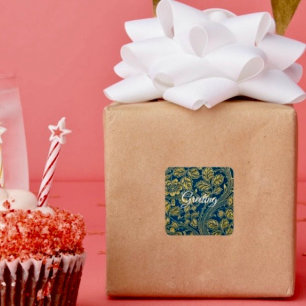 Autocollant Élégance Bleu Doré