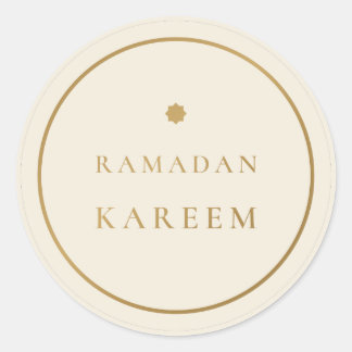 Autocollant élégant crème or Ramadan Kareem