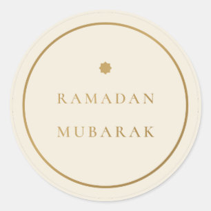 Autocollant élégant crème or Ramadan Mubarak