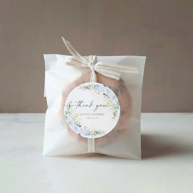 Autocollant élégant de baby shower bleu clair (Créateur téléchargé)