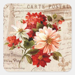 Autocollant élégant de fleurs florales vintage