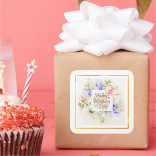 Autocollant élégant floral Joyeuse fête des mères