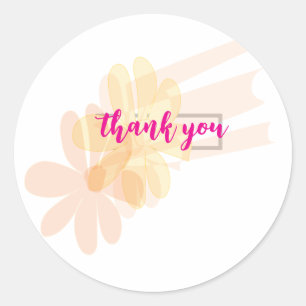Autocollant Élégant Floral Merci