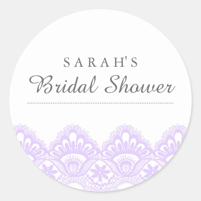 Autocollant élégant violet dentelle pour douche de (Devant)