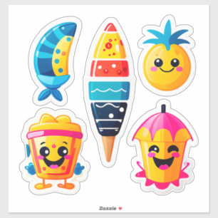 Autocollant Emoji Été Coloré
