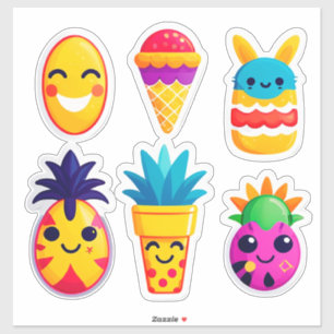 Autocollant Emoji Été Coloré