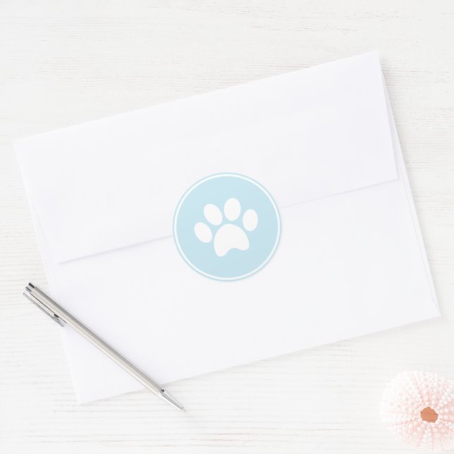 Autocollant Empreinte de Patte Bleue pour Cartes d (Enveloppe)