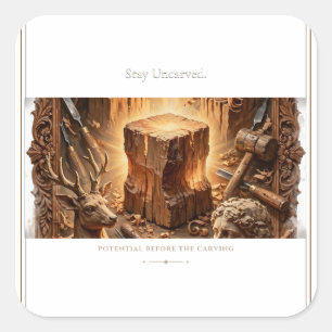 Autocollant en bois taoïste non sculpté Stay