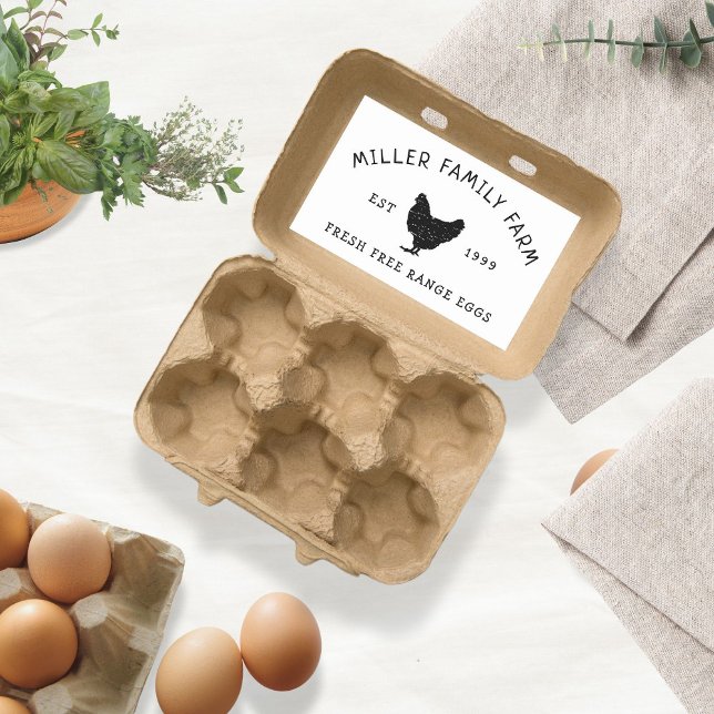 Autocollant en carton d'oeuf de poulet de la ferme (Créateur téléchargé)