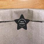 Autocollant en forme Black Christmas Business Star<br><div class="desc">Joyeux Noël! Une des fêtes les plus célèbres de l'année. C'est aussi l'une des meilleures saisons pour annoncer votre entreprise. Étoile autocollant en forme avec joyeux voeux de Noël, votre nom d'entreprise, la ville ou la ville et l'état. Vous pouvez l'utiliser comme accessoire de votre matériel d'emballage de produit pour...</div>