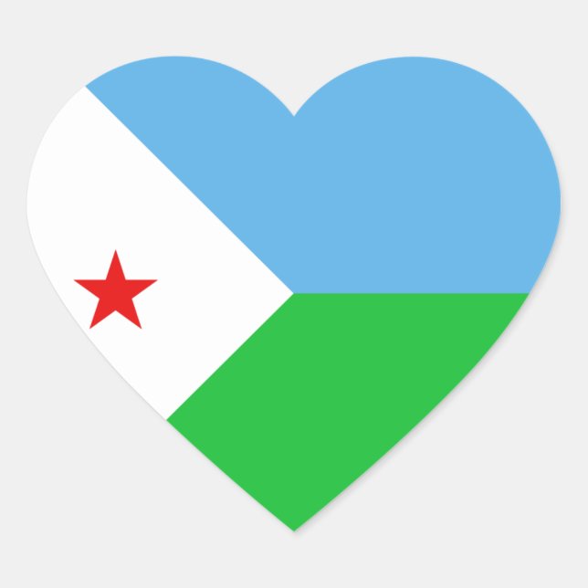 Autocollant en forme de cœur avec le drapeau de Dj (Devant)