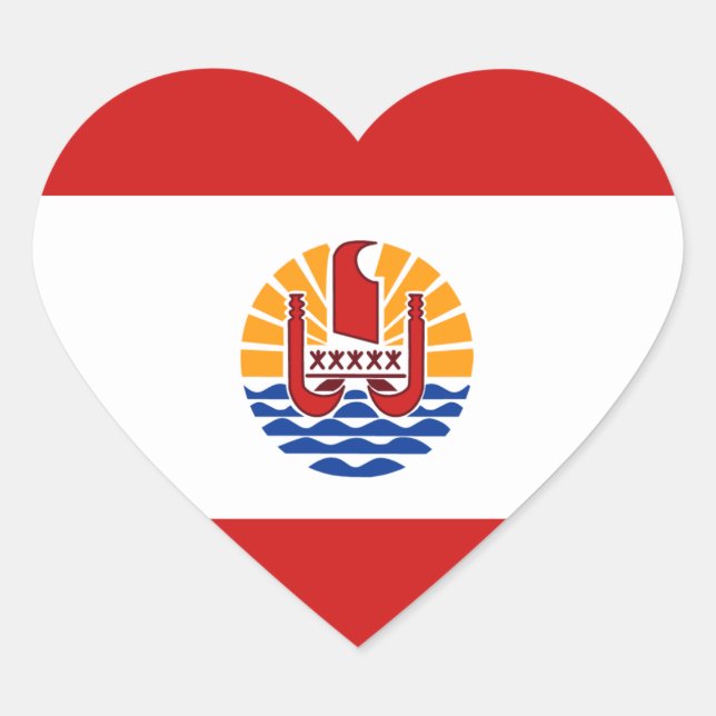 Autocollant en forme de coeur avec le drapeau de l (Devant)