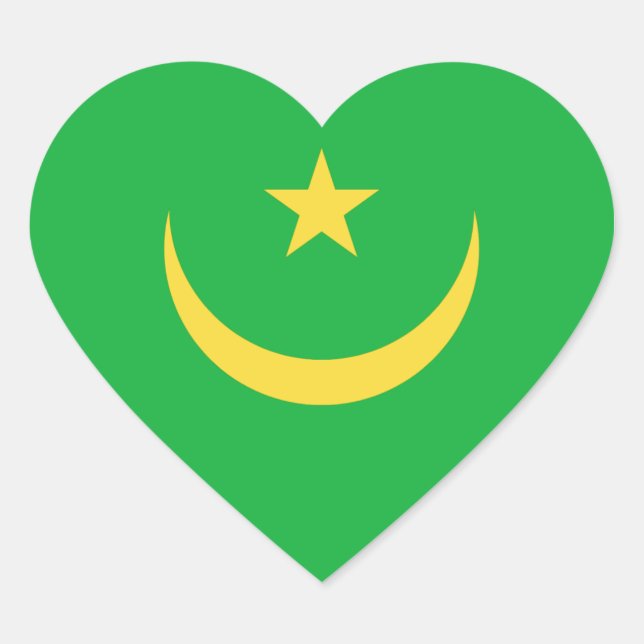 Autocollant en forme de cœur avec le drapeau de la (Devant)