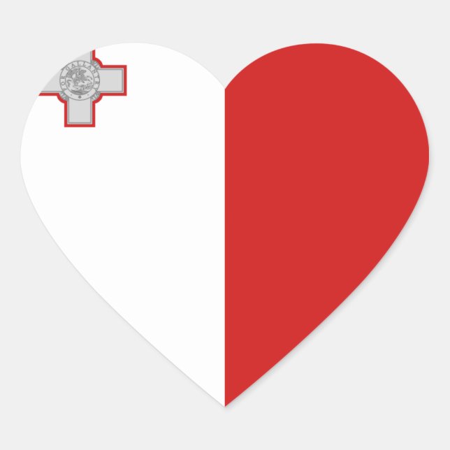 Autocollant en forme de coeur avec le drapeau de M (Devant)
