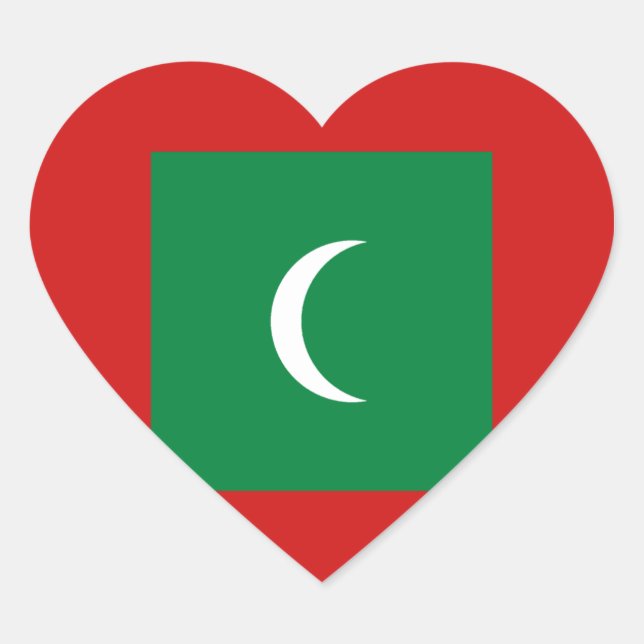 Autocollant en forme de cœur avec le drapeau des M (Devant)