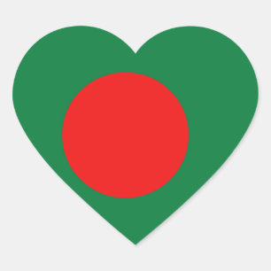 Autocollant en forme de cœur avec le drapeau du Ba