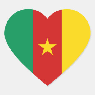 Autocollant en forme de coeur avec le drapeau du C