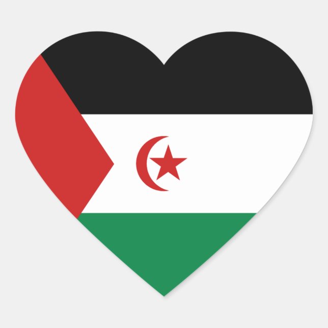 Autocollant en forme de cœur avec le drapeau du Sa (Devant)