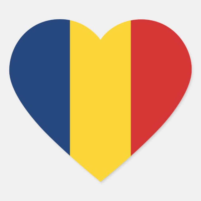 Autocollant en forme de cœur avec le drapeau du Tc (Devant)