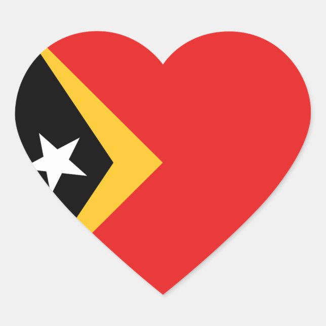 Autocollant en forme de cœur avec le drapeau du Ti (Devant)