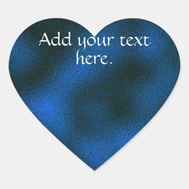 Autocollant en forme de cœur bleu marine avec text (Devant)