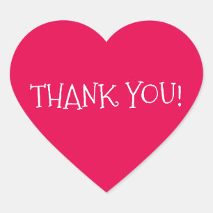 Autocollant en forme de coeur de Merci