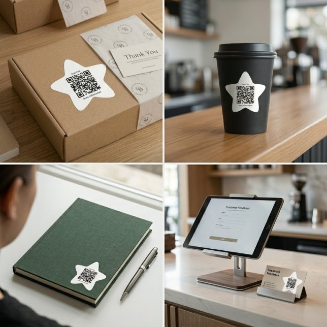 Autocollant en forme d'étoile avec code QR personn (Custom QR Code Star Shaped Sticker)