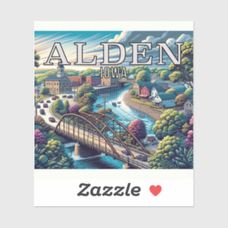 Autocollant en vinyle Alden Iowa 3 pouces