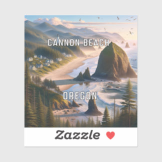 Autocollant en vinyle Cannon Beach Oregon 3 pouces