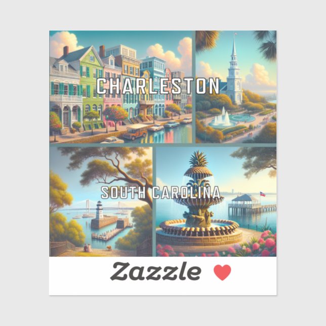Autocollant en vinyle Charleston Caroline du Sud 3 (Feuille)