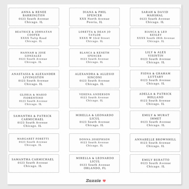 Autocollant en vinyle coupé Étiquette de adresse i (Feuille)