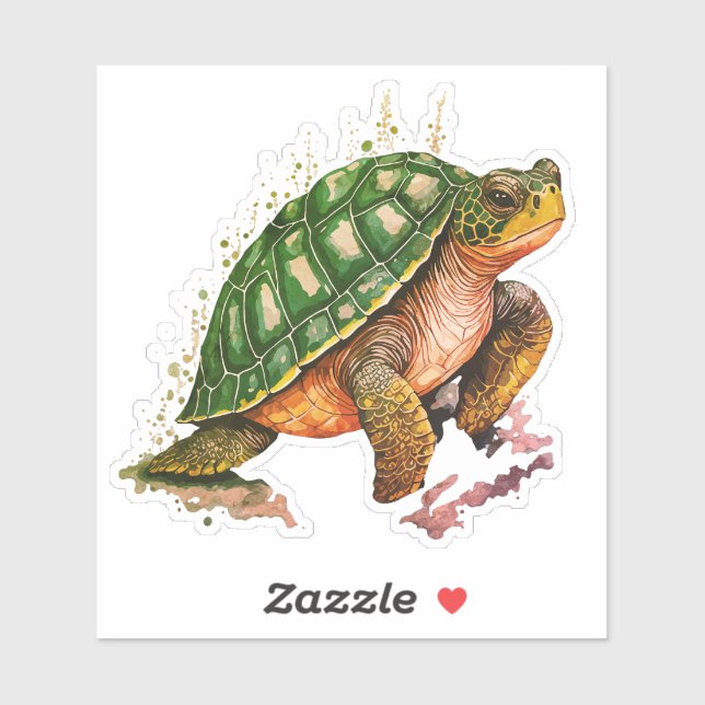 Autocollant en vinyle coupé sur mesure pour tortue (Feuille)