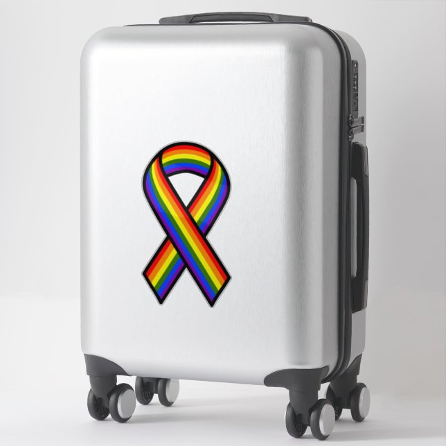 Autocollant en vinyle cousu Rainbow (Sur valise)