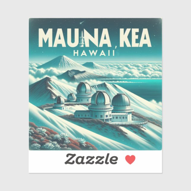 Autocollant en vinyle de 3 pouces Mauna Kea Hawaii (Feuille)