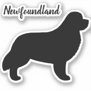 Autocollant en vinyle de Newf Dog Silhouette de Te