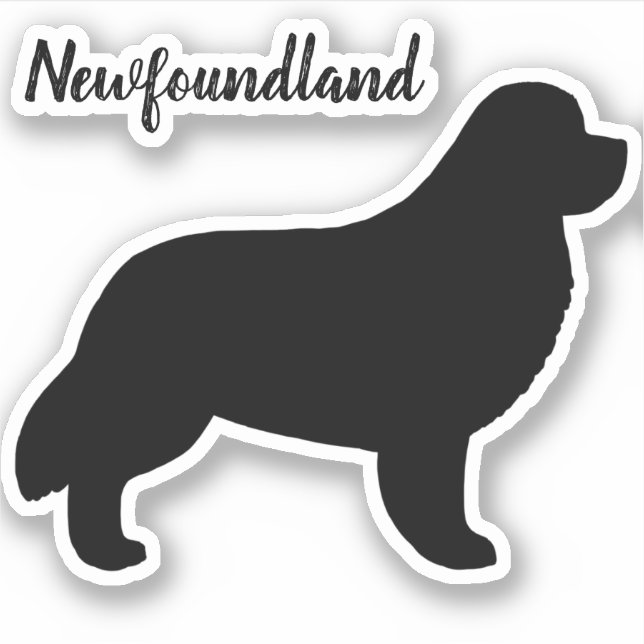 Autocollant en vinyle de Newf Dog Silhouette de Te (Devant)