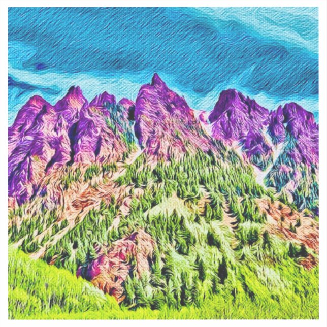 Autocollant en vinyle pourpre Mountain Majesties (Recto)