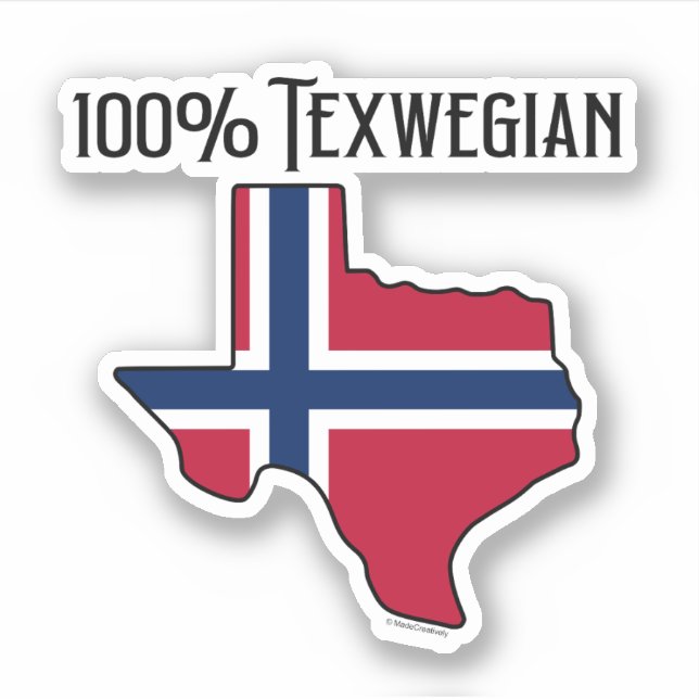 Autocollant en vinyle sur mesure 100% Texwegian (Devant)