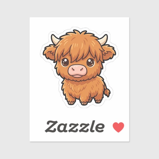Autocollant en vinyle sur mesure de bébé vache Hig (Feuille)