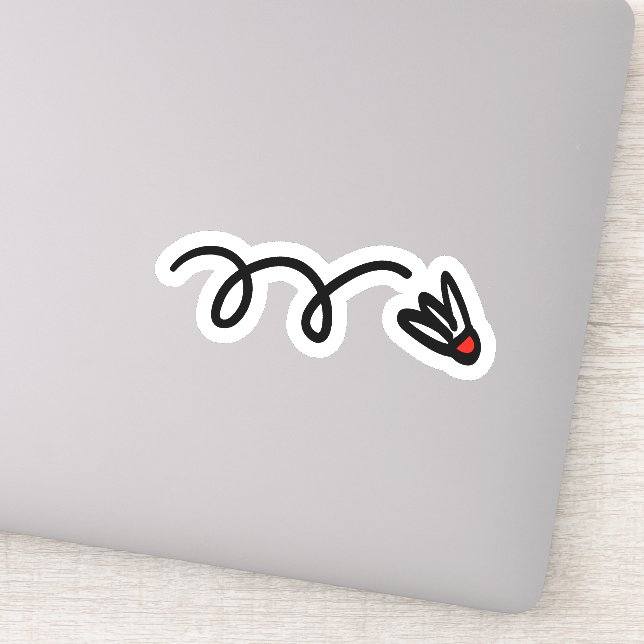 autocollant en vinyle Volant de badminton (Détail)