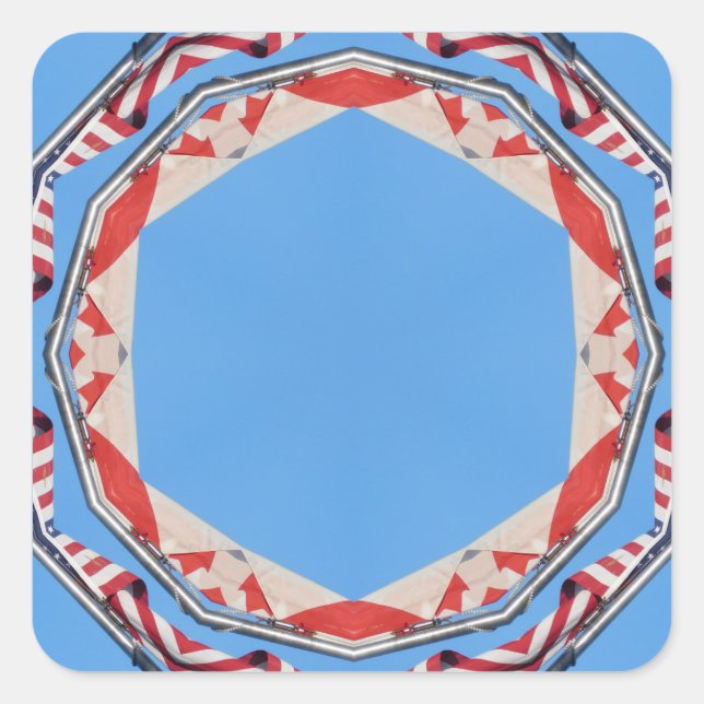 Autocollant encadré pour drapeau américain et cana (Devant)