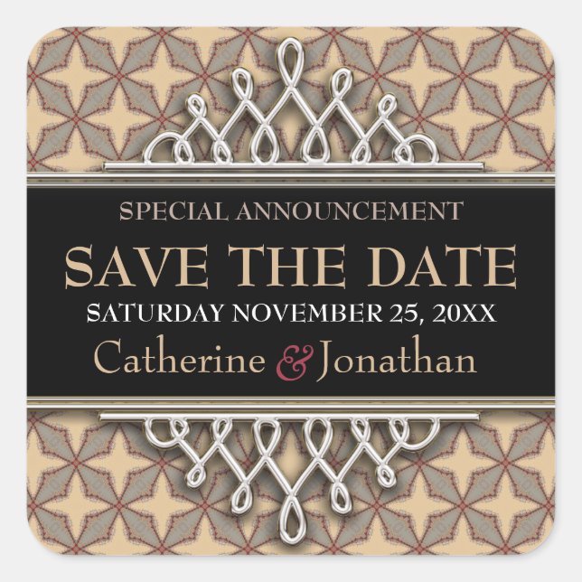 Autocollant Enregistrer la Date Etoiles Latte (Devant)